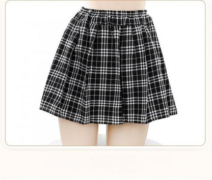 【Meltmeオリジナル】王道JK制服 セクシー学生服コスプレ5点セット - 誘惑の学園ランジェリー 白ニーハイソックス付き