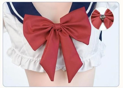 【Meltme】セーラー服 コスプレ セクシー ランジェリー ミニスカ制服 女子高生 JK 衣装 過激 リボン ストッキング付き