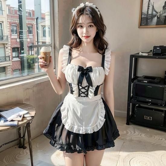 【Meltmeオリジナル】 メイド服 コスプレ クラシック セクシー ランジェリー 可愛い エプロン フリル ハロウィン セクシーコスプレ