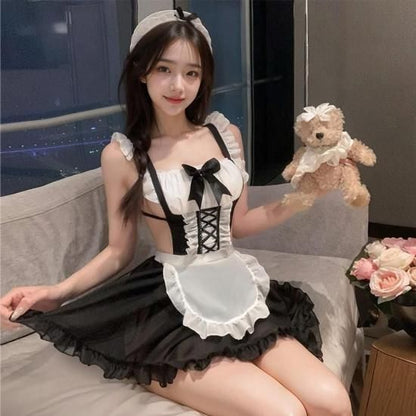【Meltmeオリジナル】 メイド服 コスプレ クラシック セクシー ランジェリー 可愛い エプロン フリル ハロウィン セクシーコスプレ