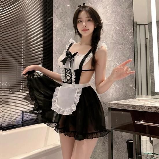 【Meltmeオリジナル】 メイド服 コスプレ クラシック セクシー ランジェリー 可愛い エプロン フリル ハロウィン セクシーコスプレ