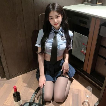 【Meltme】セクシーセーラー服 セクシーコスプレ 学生服 コスチューム ストッキング付き｜制服ランジェリー