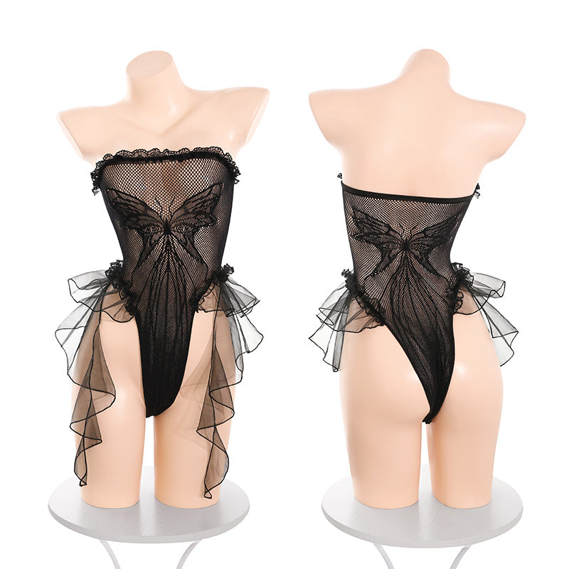 【Meltme】セクシーランジェリー蝶々デザイン連体ボディスーツ甘く危険な夜に