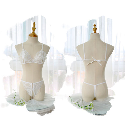 【Meltme】レース透け感ランジェリーセット｜ホワイト・ブラック 2色展開